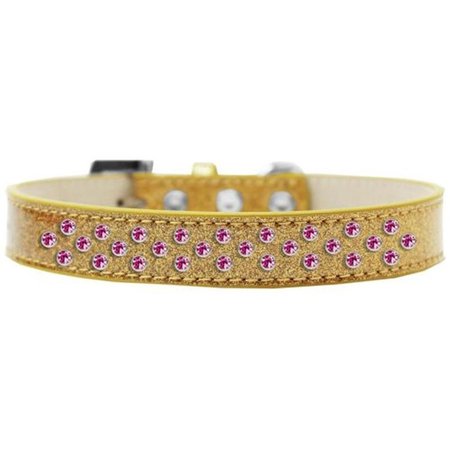 UNCONDITIONAL LOVE Sprinkles Ice Cream Bright Pink Crystals Dog CollarGold Size 16 UN756622